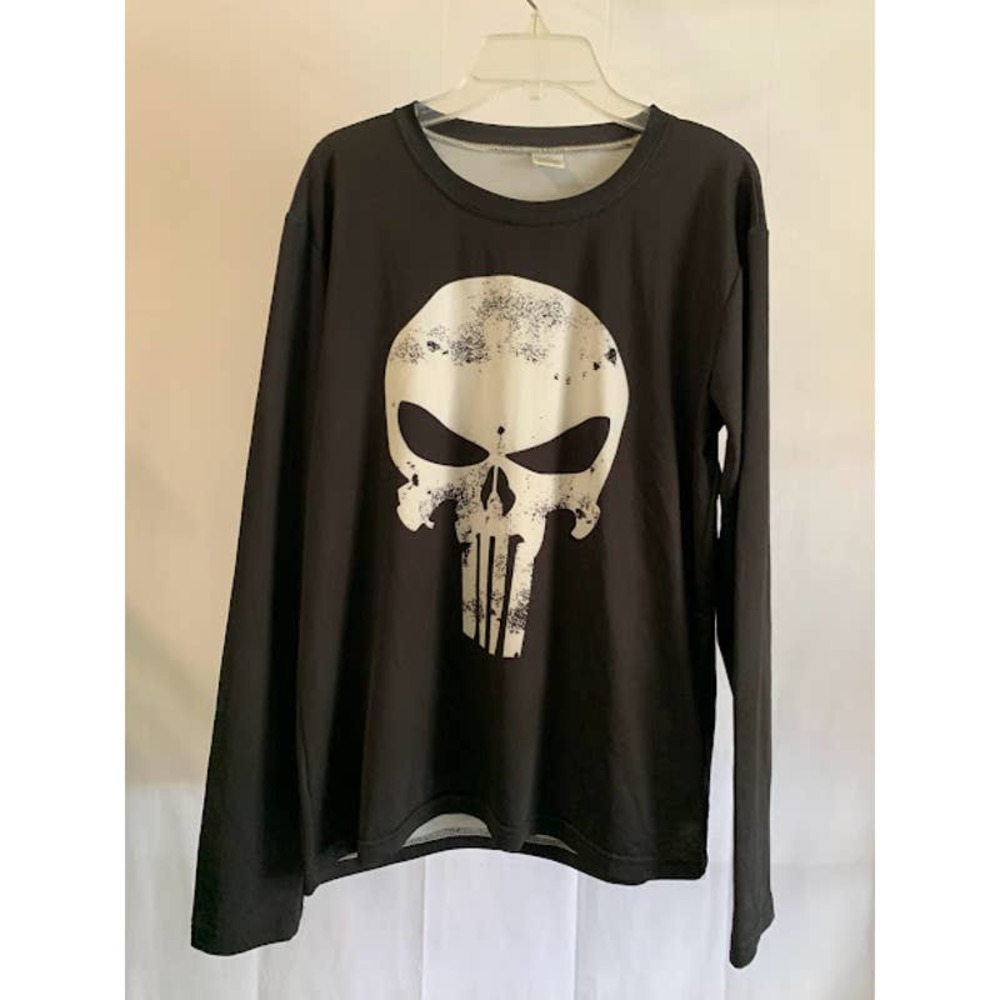 Punisher Black Long Sleeve  Top Unisex Size XL